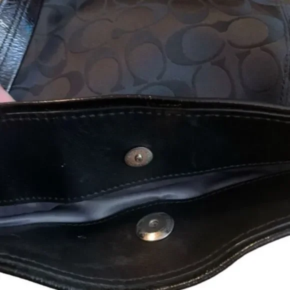 COACH Ashley Canvas Signature C Black 2way Handbag/Shoulder Bag EUC - Picture 8 of 12